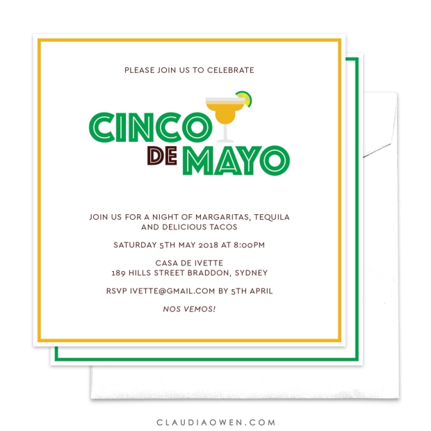 Margaritas For Cinco de Mayo Party Design by Claudia Owen for Pingg