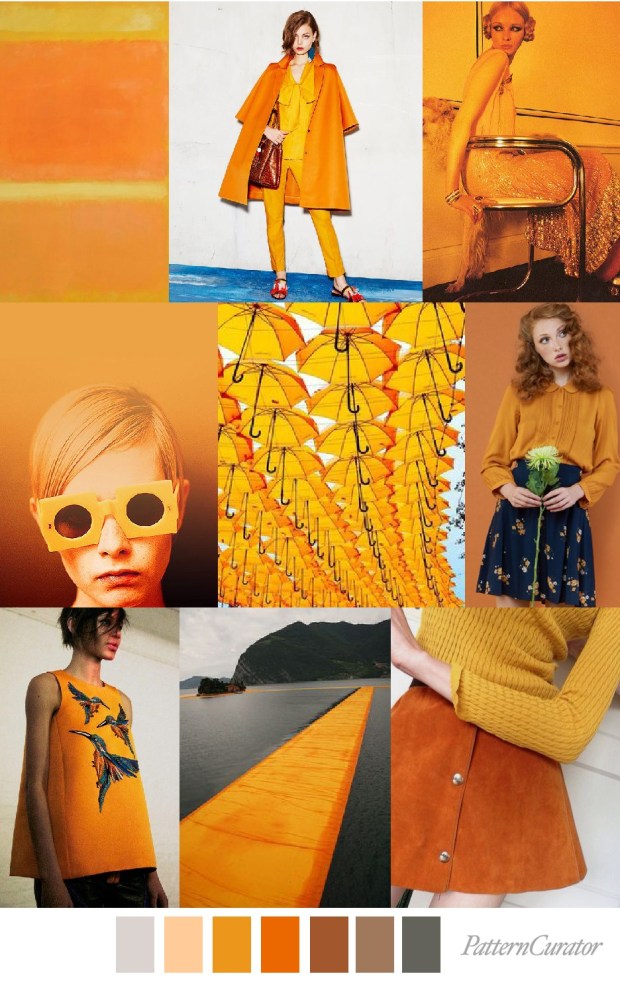 Tangerine Dream Moodboard Trends by Pattern Curator Featured on Claudia Owen Blog